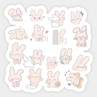 a cute rabbit character, cute, lovely, adorable, charming, sweet animal friends Sticker